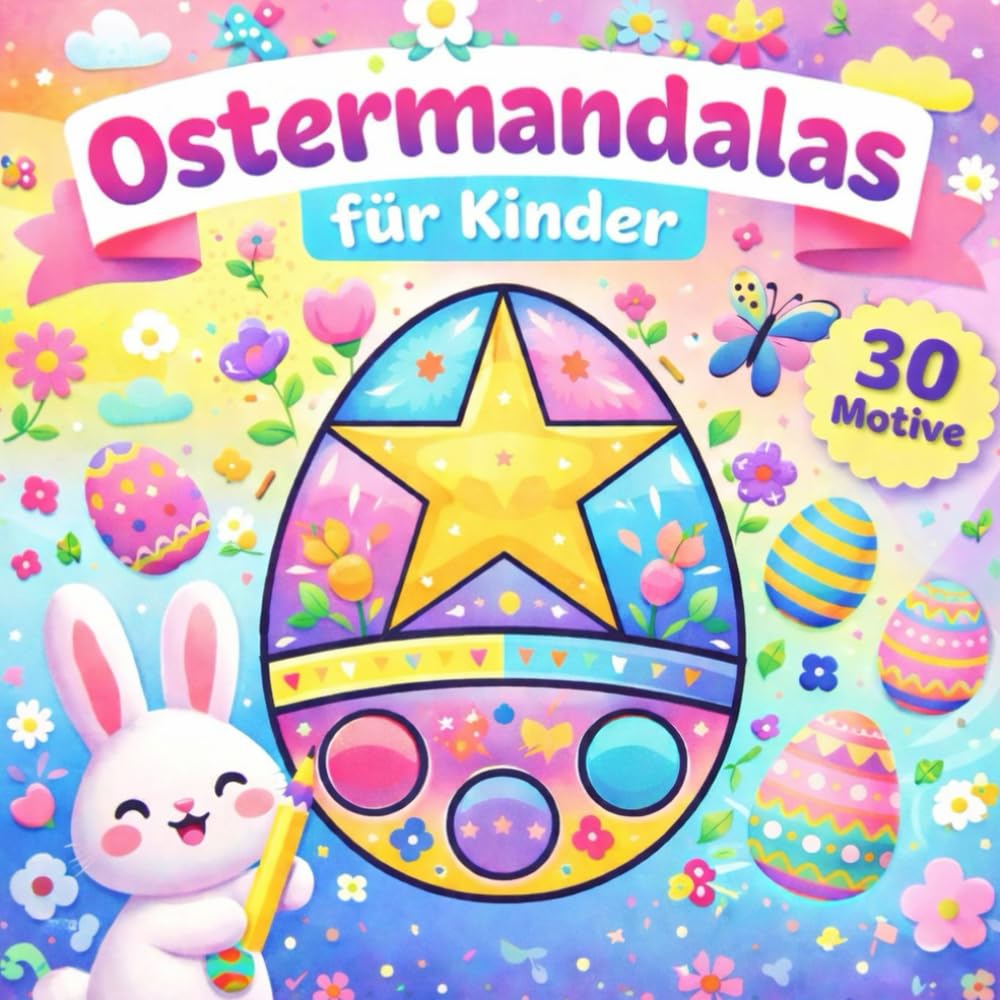 Ostermandalas für Kinder: 30 zauberhafte Ostereier zum Ausmalen Für Kinder ab 4 Jahren Kreativer Malspaß zu Ostern