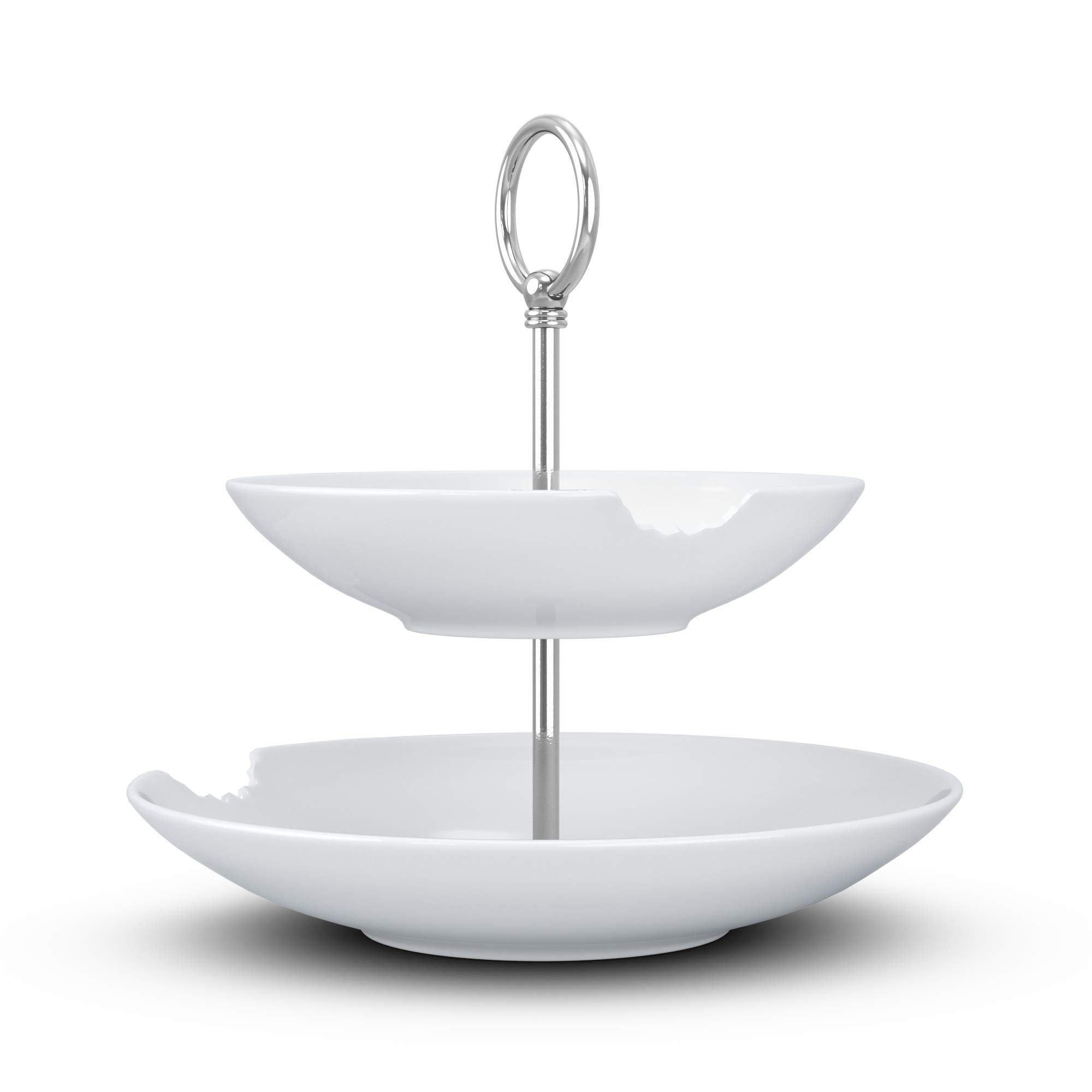 FIFTYEIGHT PRODUCTS "Food-Temple - Soporte de 2 pisos (porcelana, 18-24 cm, fabricado en Alemania), color blanco
