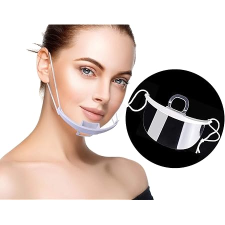 Amazon Co Jp Oloa マウスシールド フェイスシールド 口だけ 口元のみ ガード カバー 飛沫感染 対策 透明 クリアー マスク 医療用 飲食店 接客 曇り止め 予防 A002 ホワイト ２個 Diy 工具 ガーデン