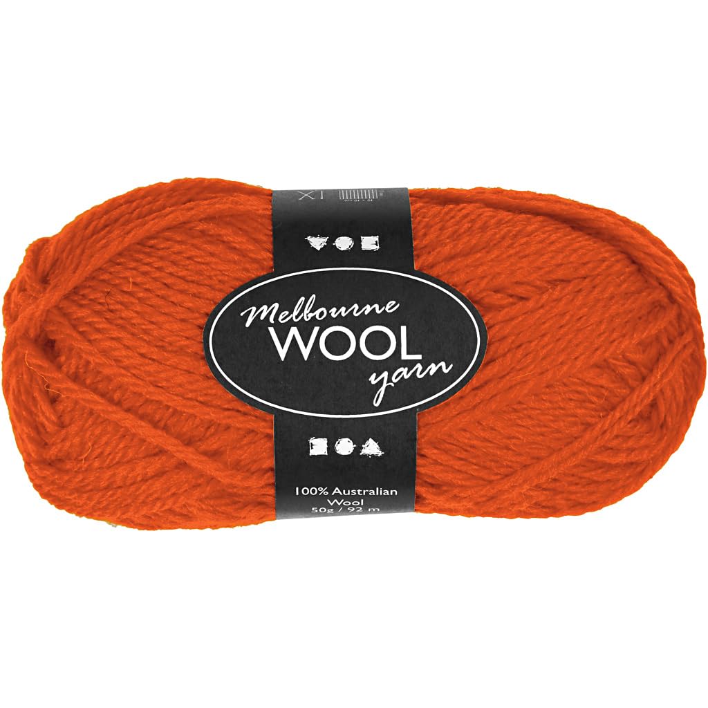 Melbourne Wool Yarn, L: 92 M, 50g Balls