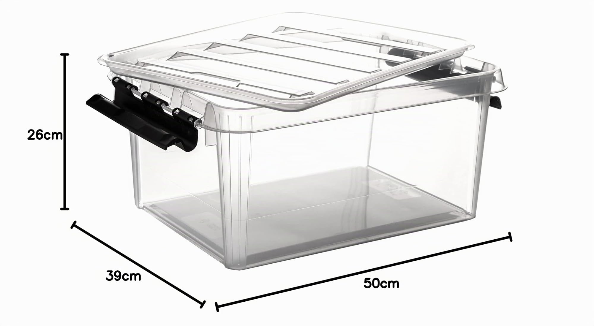 6x Aufbewahrungsbox stapelbare Box Smart Store Classic 31 transparent mit Deckel & Klickverschluss