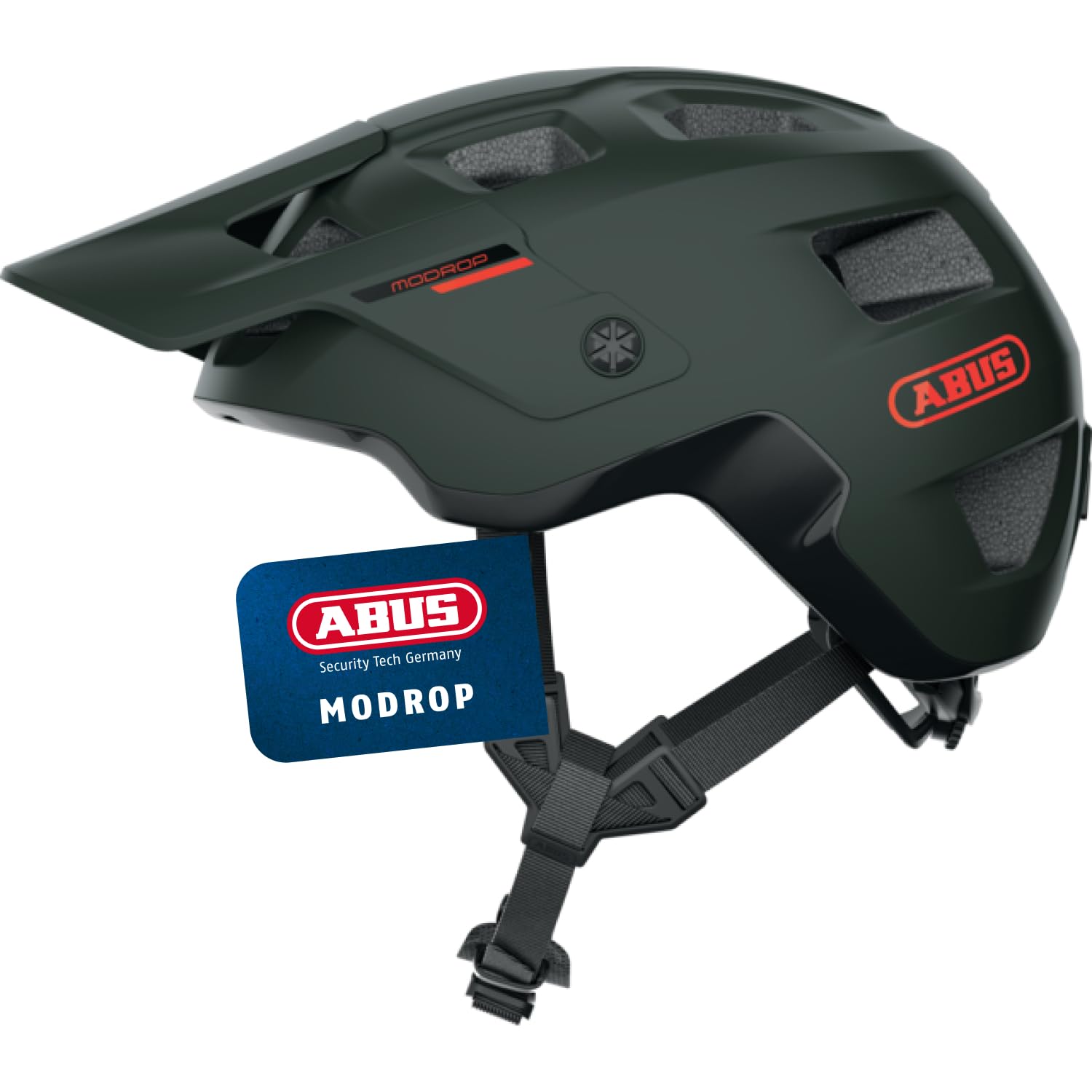 ABUS MTB-Helm MoDrop - robuster Fahrradhelm mit guter Belüftung für Mountainbiker - individuelle Passform - für Damen und Herren - Grün Matt, M