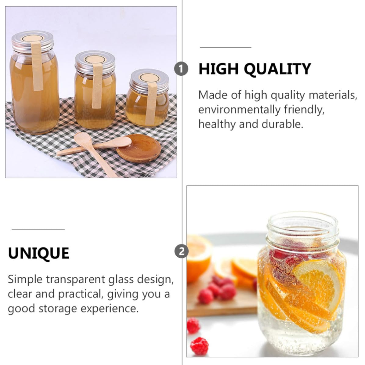 Barattoli Ermetici per Marmellata 500ml in Vetro 6 Pezzi