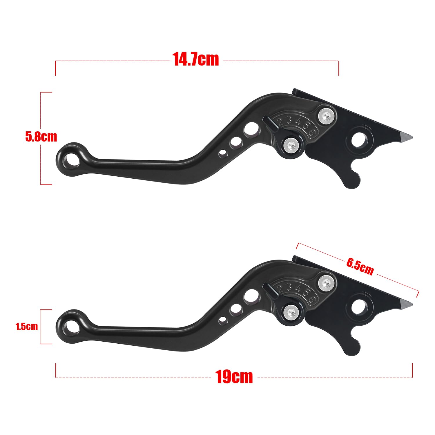 MFGZD CNC Réglable Moto Levier D'embrayage De Frein Court Pour CBR500R CB500F 2013-2018 / CB300R 2018-2024 / CBR300R CB300F 2014-2020 / CB190X 2017-2018 / CBR250R 2011-2017 (Noir)