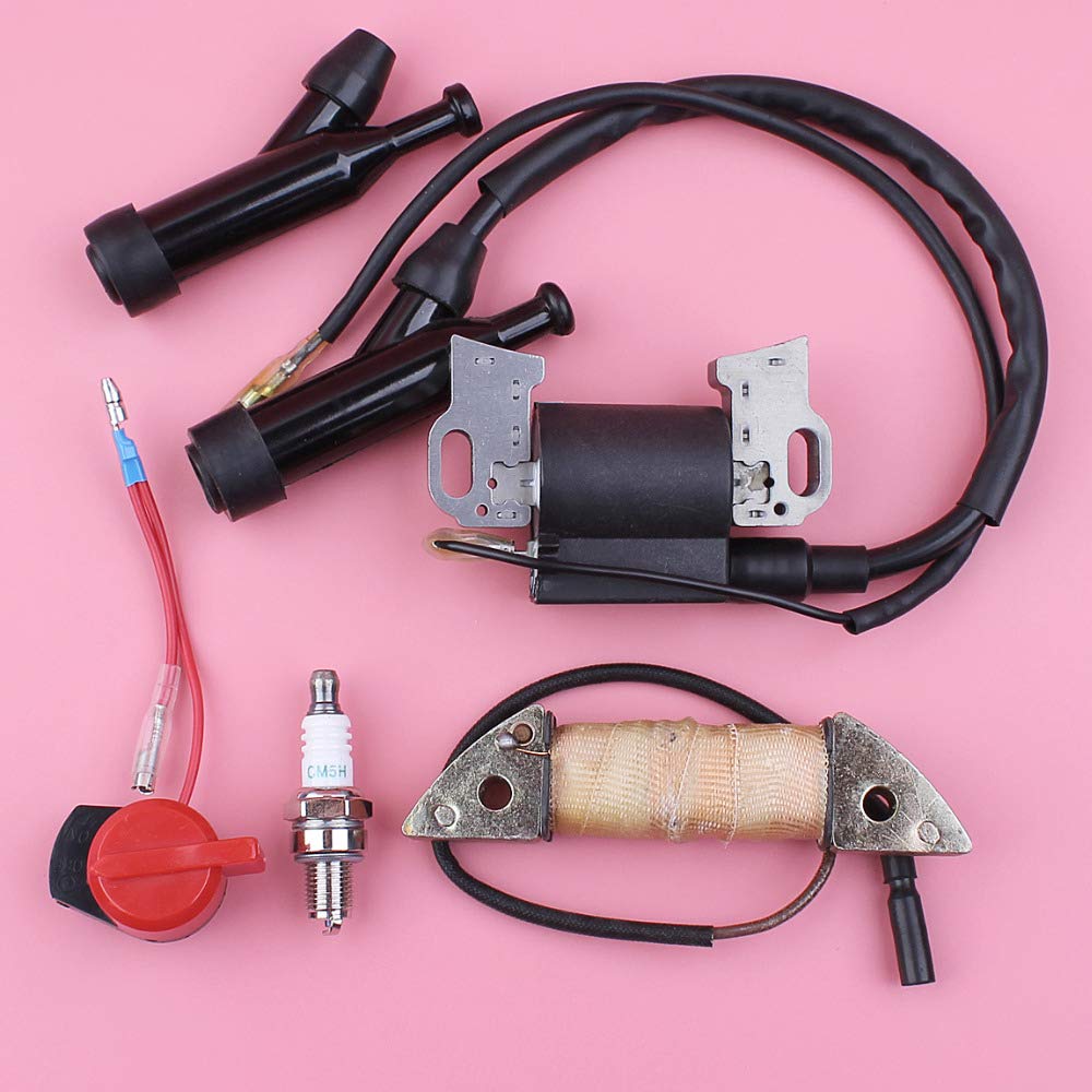 Bobina de carga de encendido for GX160 GX200 5.5HP 6.5HP GX 160 200 Interruptor de parada Bujía Parte del motor del cortacésped (Actualización de repuestos)