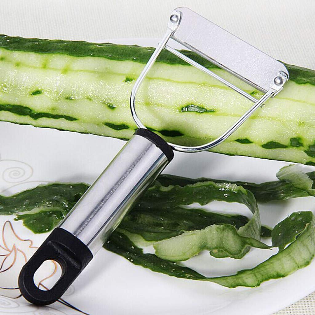 Roestvrijstalen dunschiller rasp keuken gadgets multifunctionele paring groente dunschiller voor wortel aardappel meloen gadget groente fruit, vaatwasser (kleur: zilver