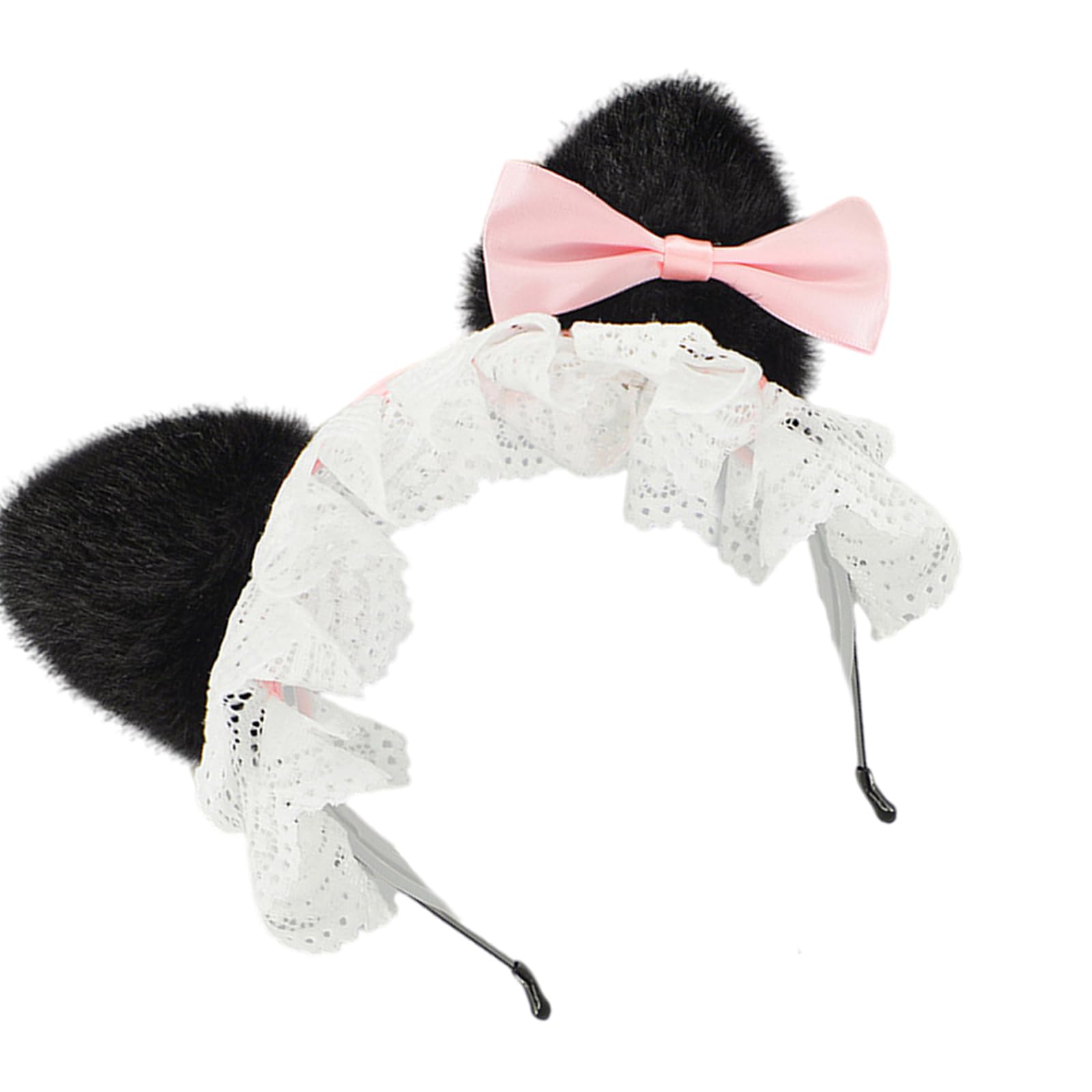 MICFENY Realistic Gray Animal Ear Hairband Elastic Design For Role Play And Daily Wear Photo Props