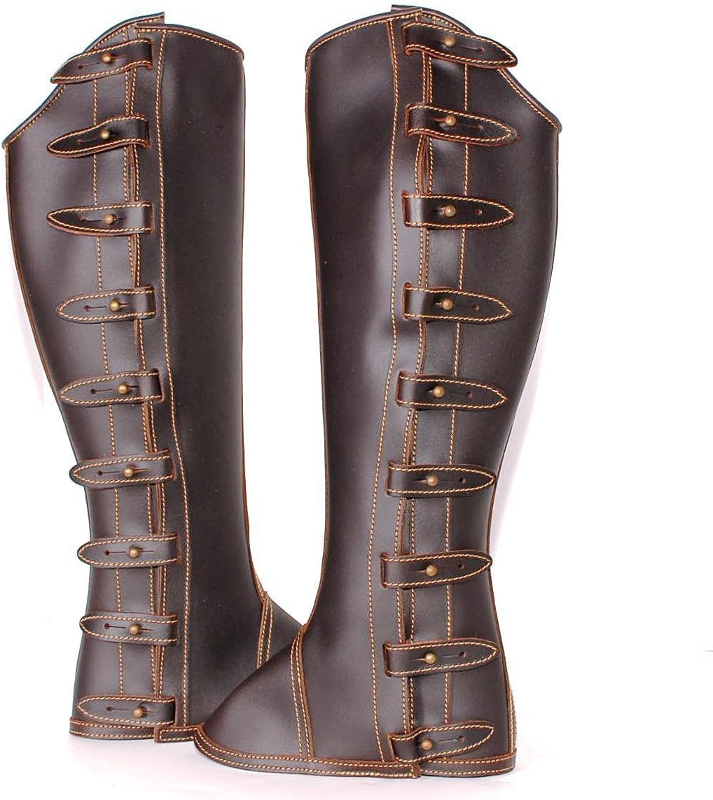 Unisex Soft Leather Leg Protector Horse Chaps Half Chaps Zip-Up Pair Child-Adult Size in Variation, Image, Description, C91