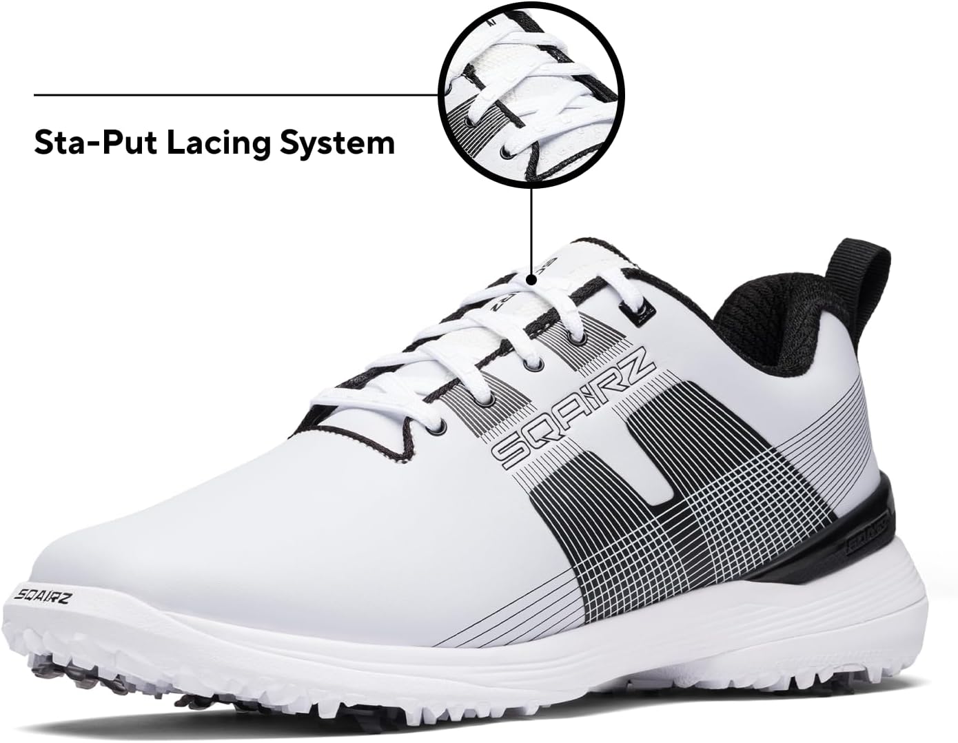 SQAIRZ Velo LT-X Men Golf Shoes, Designed for Balance & Performance, Waterproof Golf Shoes Mens, Replaceable Spikes