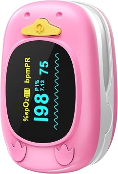 Healthtree Fingertip Pulse Oximeter with Small Finger Clip, Oxygen Monitor Fingertip with OLED Display, Heart Rate Monitor, Portable O2 Saturation Tracker for Family Daily Health Monitoring