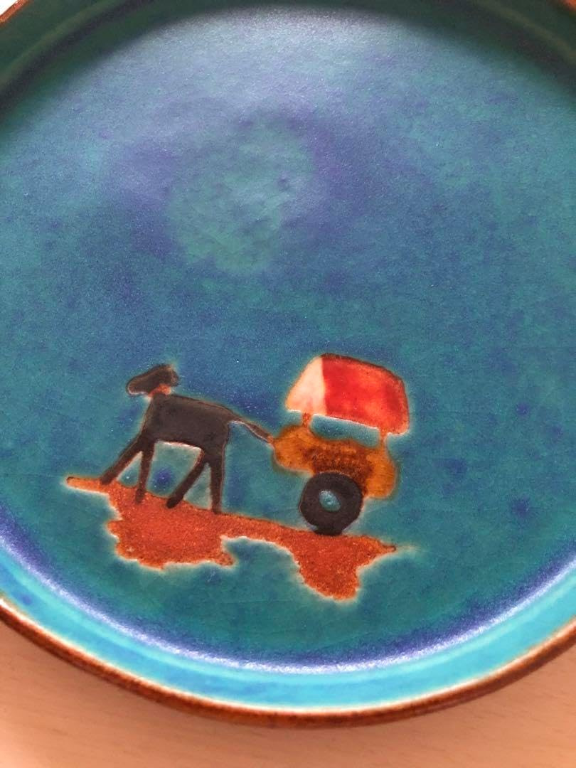 沖縄伝統工芸 やちむん 2個セット 茶色 陶器 直径約38cm 花器 2個セット