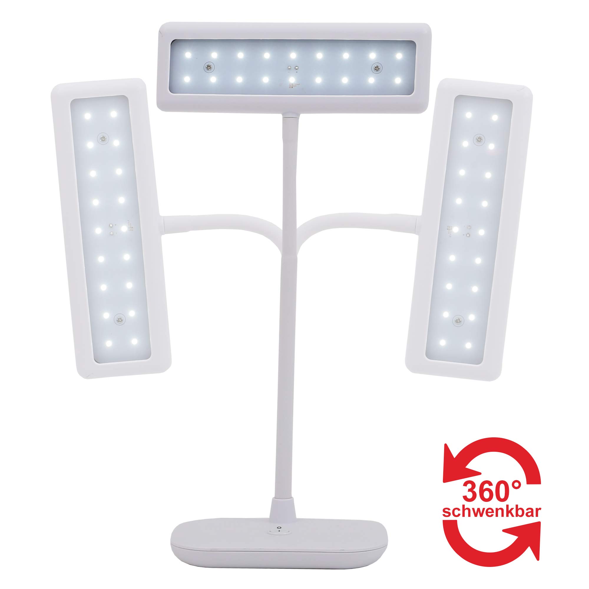BRILONER 7488-016 Lampe De Bureau LED Lumière Du Jour 6500K - 800 Lumens Orientable Métal Blanc