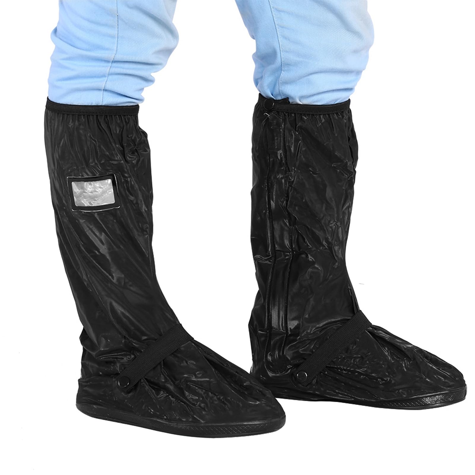 lyrlody Okładki Deszczowe Motocyklowe, Wodoodporne Buty z antypoślizgową podeszwą, materiał Premium PVC, XL-Black do Jazdy na Rowerze do Jazdy na Nartach Wędkarstwo (Czarny rozmiar XL)