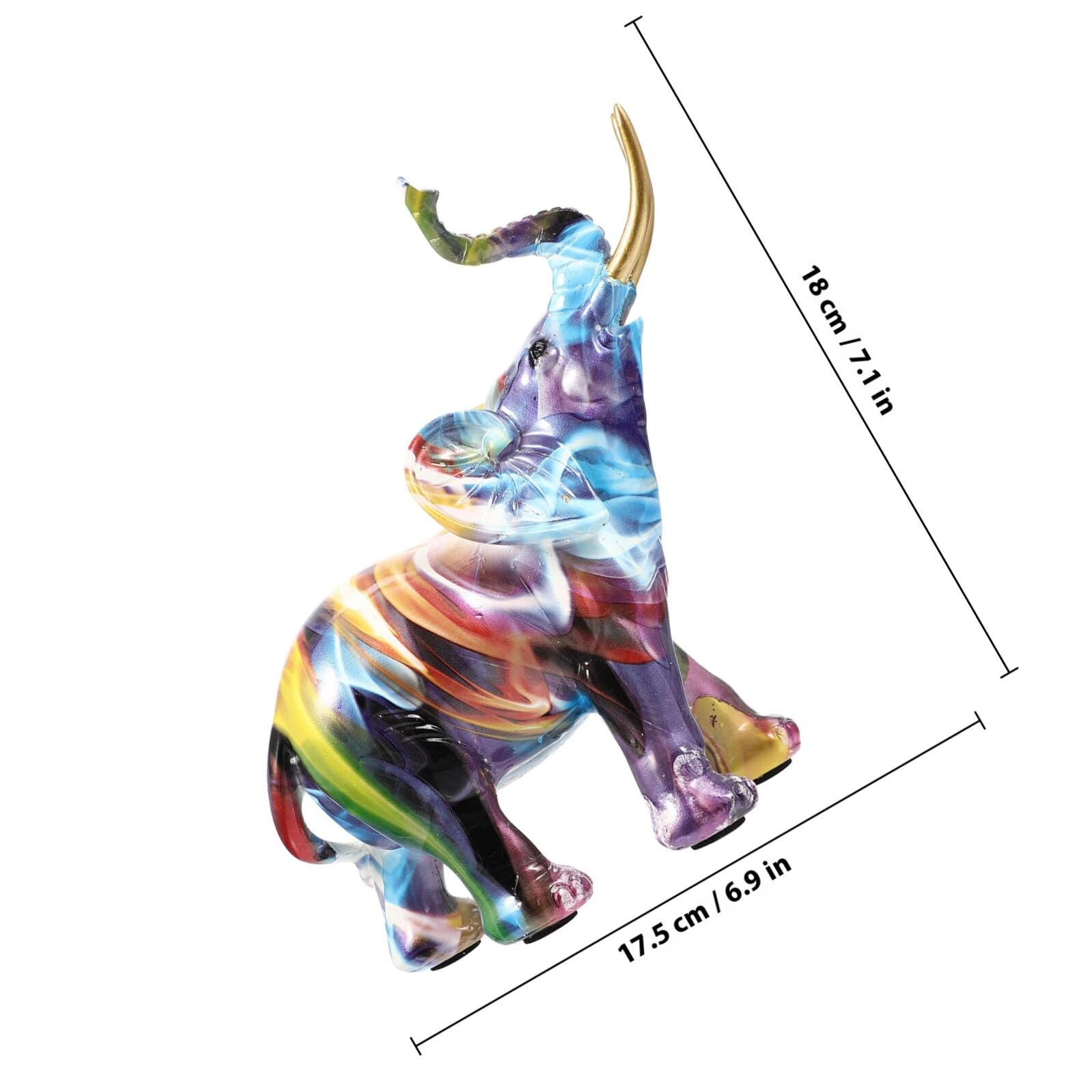 Estatua de Elefante de Resina Exquisita Artesanía y Acabado Pulido, Adorno Decorativo Elegante para Hogar u Oficina en Estilo Europeo