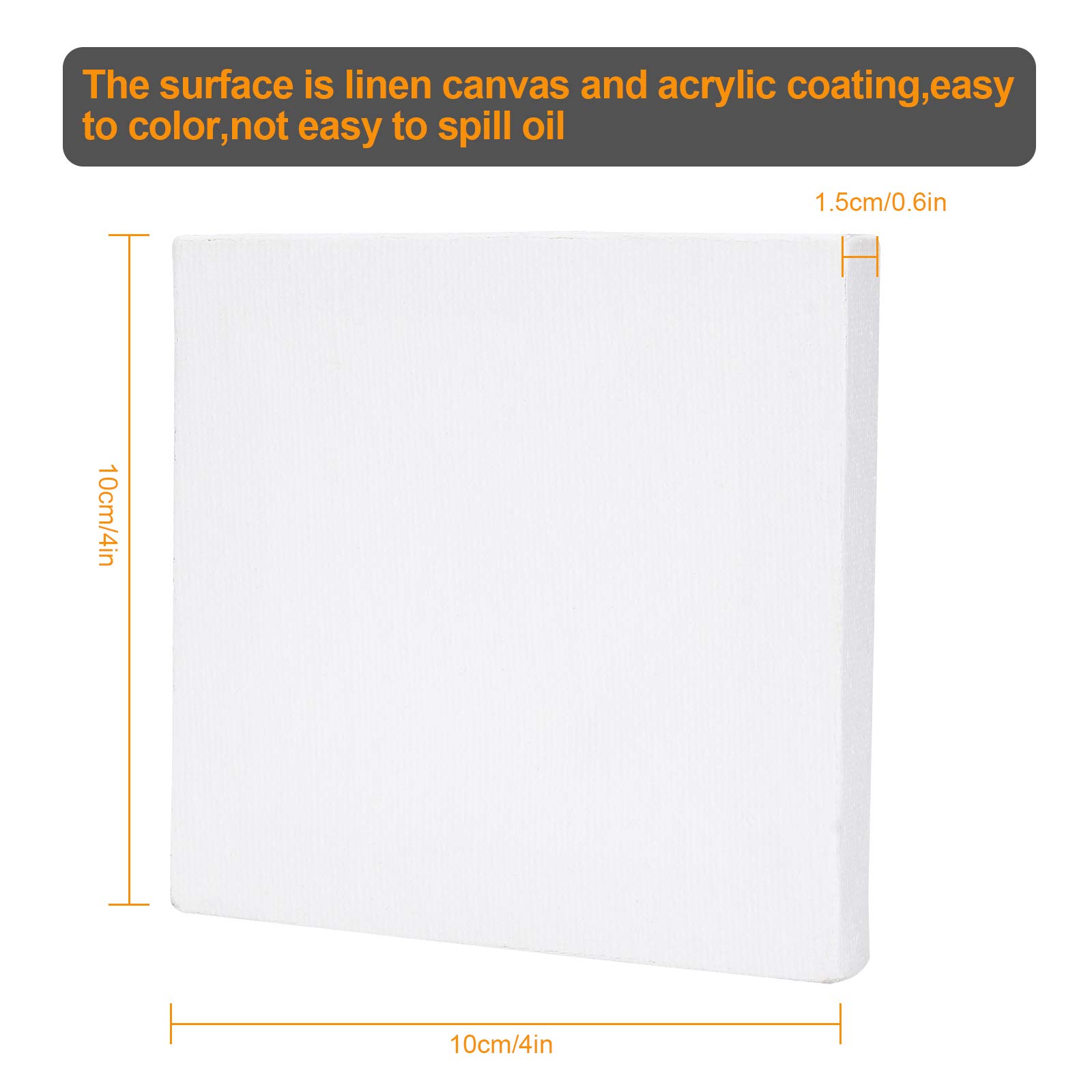 CertBuy Mini-Leinwand, 10,2 x 10,2 cm, 100 % kleine Baumwolle, gespannte Leinwände zum Malen, Basteln, Zeichnen, Acryl, 36 Stück