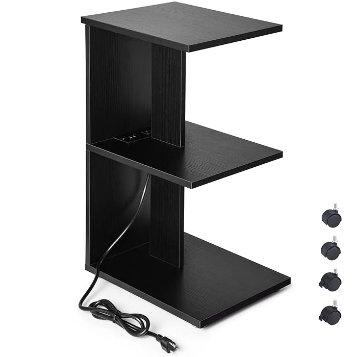 Buy ZGREN End Table with Charging Station, Narrow Side Tables for Small Spaces with USB Ports