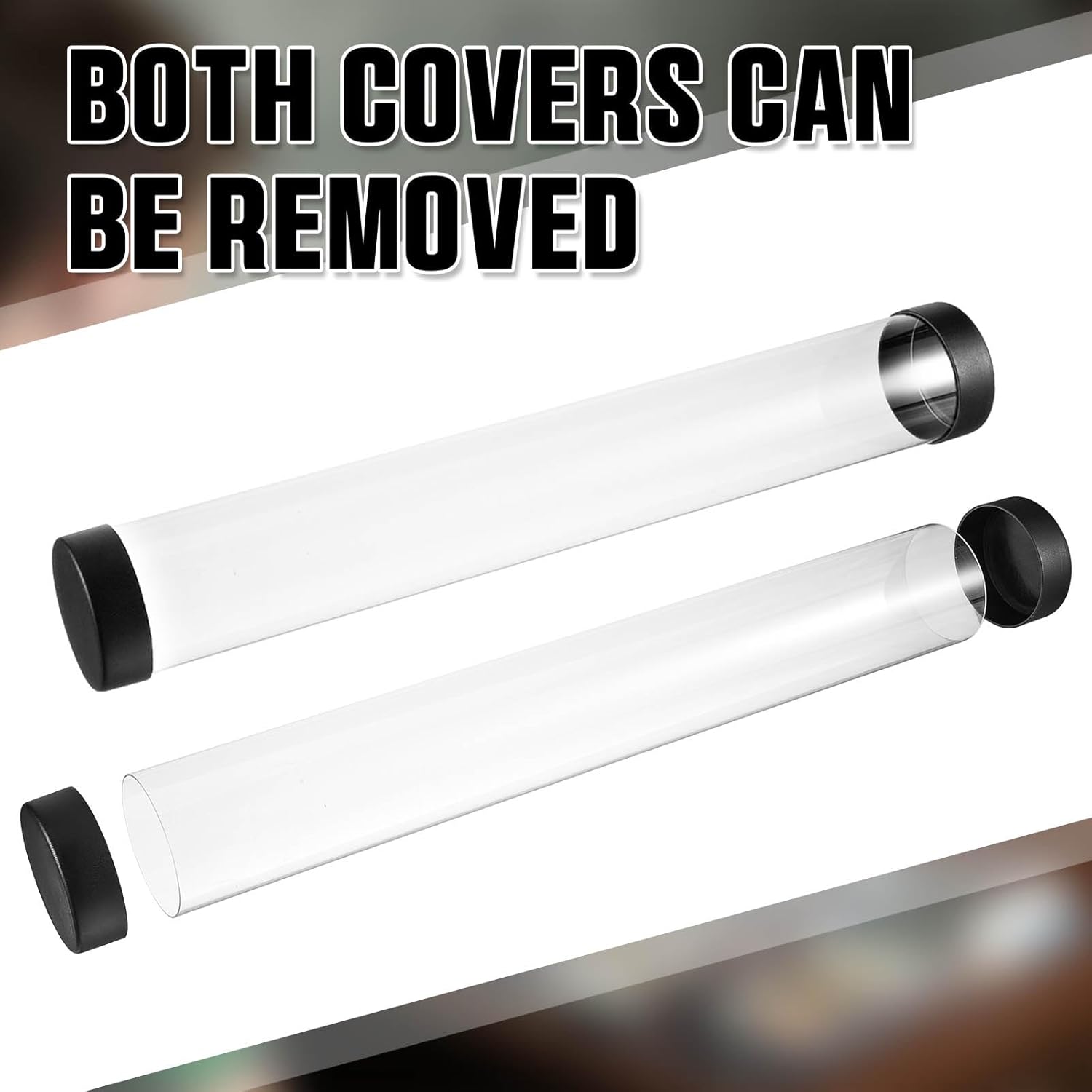 Barydat 8 Pcs Playmat Tube Round Compatible with MTG Play Mat Holders 16.14 Inch Playmat Case TCG Clear Artwork Tube for Card Game Storage Toy Card Play Mat Tubes for Gaming, Easy in and Out Design