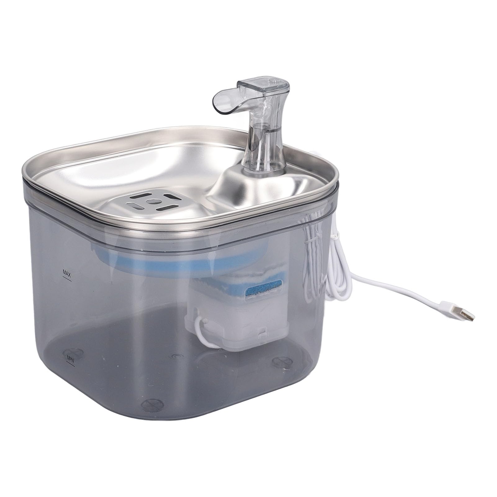 de filtración de Fuente de Agua para Gatos, dispensador automático de Agua para Mascotas de Acero Inoxidable 304, inducción infrarroja