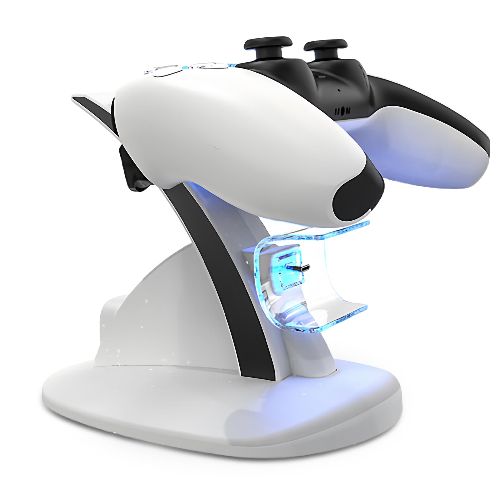 Stacja ładująca do kontrolera PS5, kontroler z podwójnym USB, szybkie ładowanie, stacja ładująca PS5 z kablem do ładowania PS5, akcesoria do Playstation 5