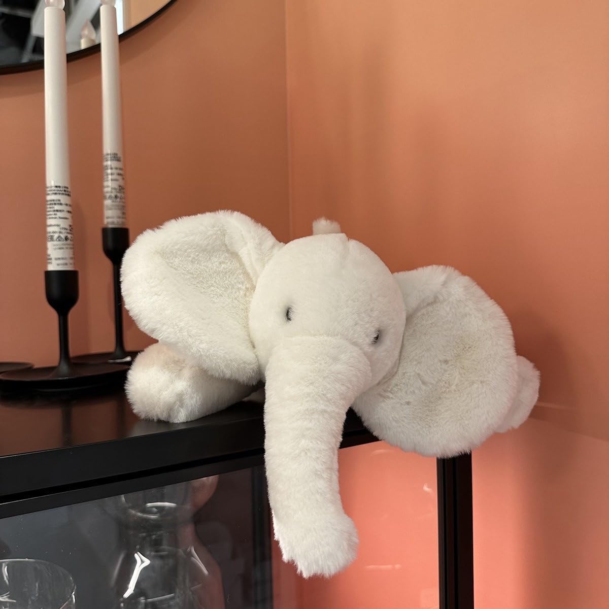 Elephant Stuffed Animal, Cute Stuffed Elephant Plush Toy for Kid, 21.7" Soft Huggable Birthday for Baby Girl Boy (White)