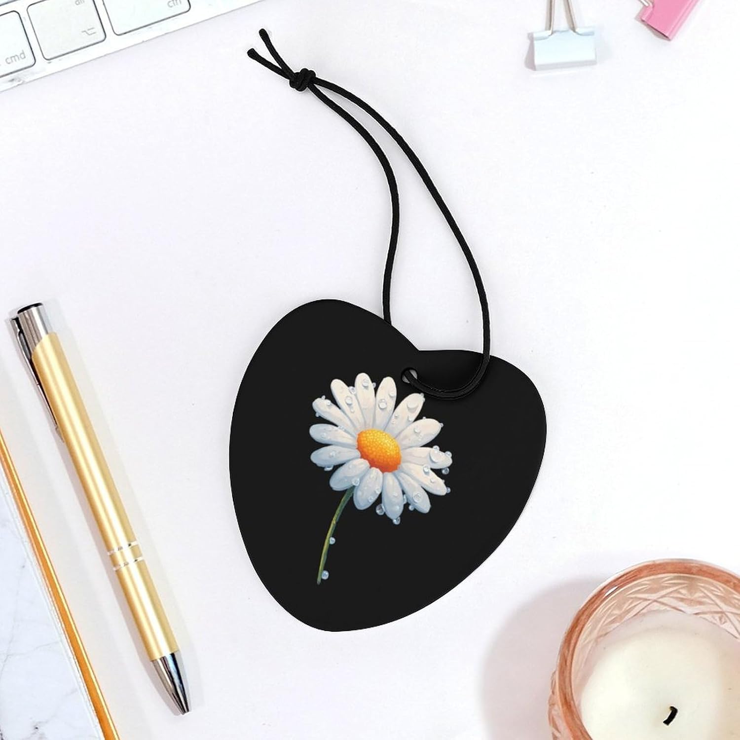 Flowers Daisy Car Air Freshener Cute Hanging Aromatherapy Tablets for Car Home Love form