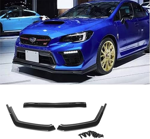 Miniatura 10 de Borde de parachoques delantero para Subaru WRX STi Sedan 2015  2020 labio delantero inferior barbilla alerón divisor 3 piezas de fibra de carbono