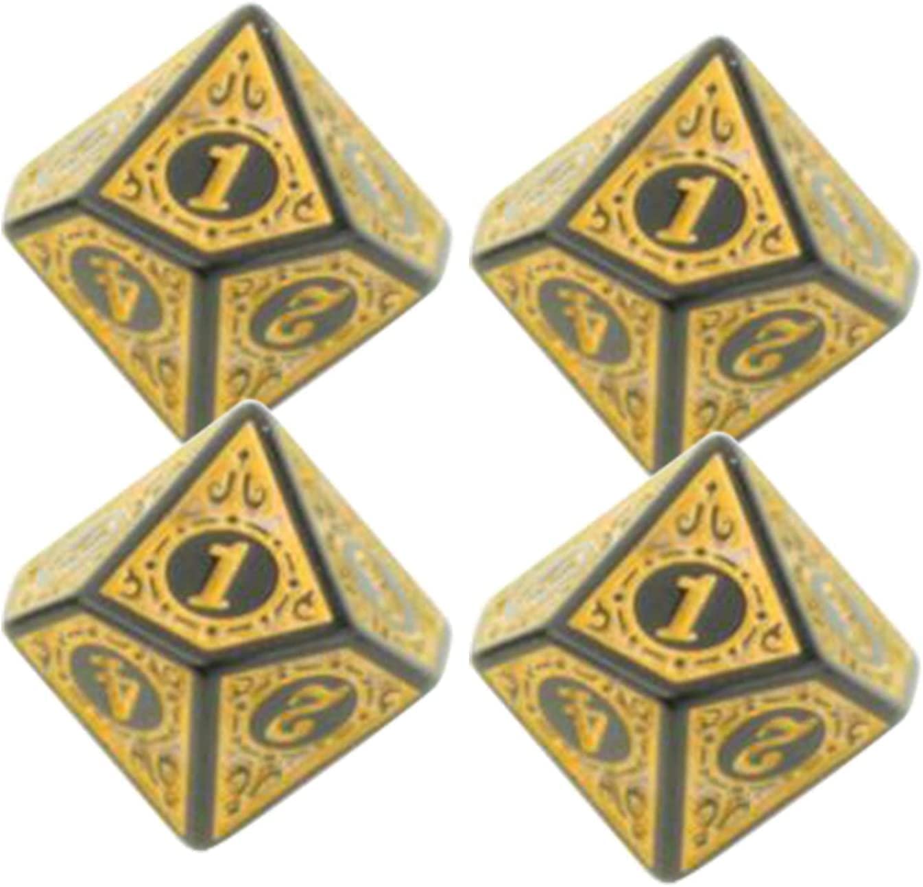 Set di Dadi da Gioco, 10 Pezzi di Giocattoli di intrattenimento poliedrici in Acrilico Gioco da Tavolo for Famiglie, Bianco (Color : Geel)