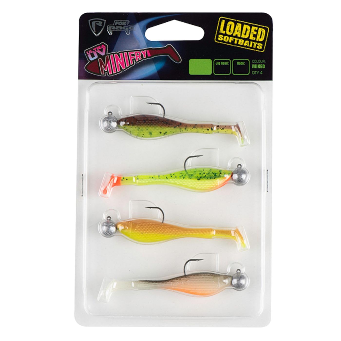 Fox Rage Ultra Uv Mini Fry 7cm 5g 1/0 Mixed Colour Qty 4 NMC039