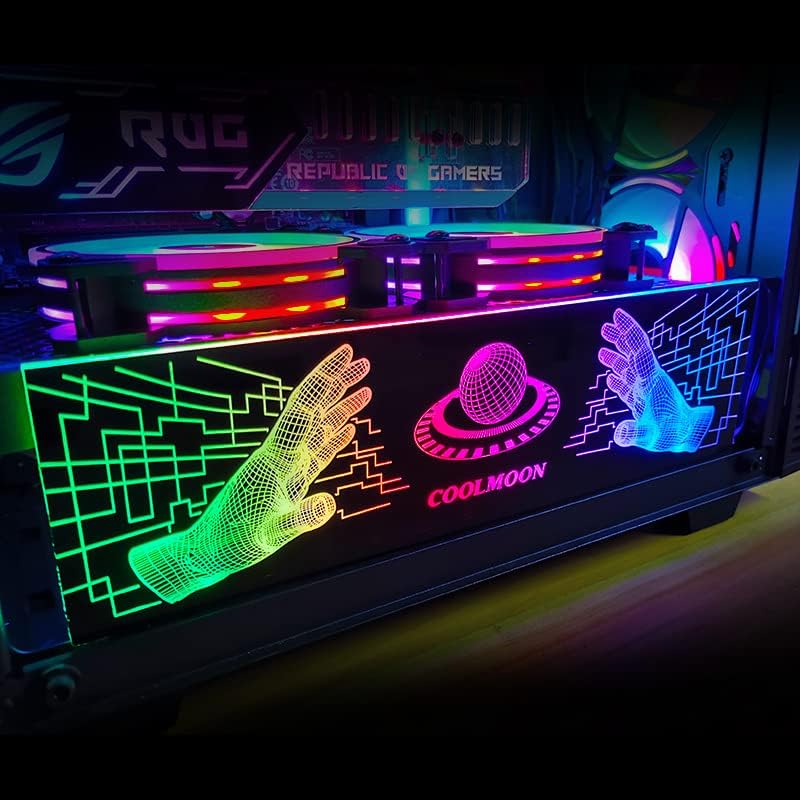 Universal RGB Light Board Power Warehouse Decoration Chassis Light Board Chassis Lighting Side Panel for Computer Cases with Remote Control Small 4Pin (Musical)