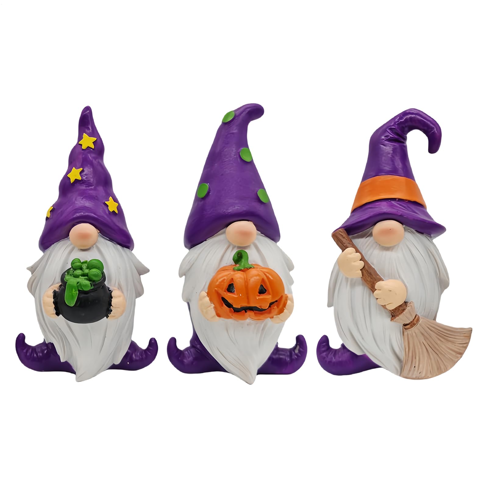 Gnomi di Halloween Kit con 3 Pezzi di Scultura in Resina di Halloween