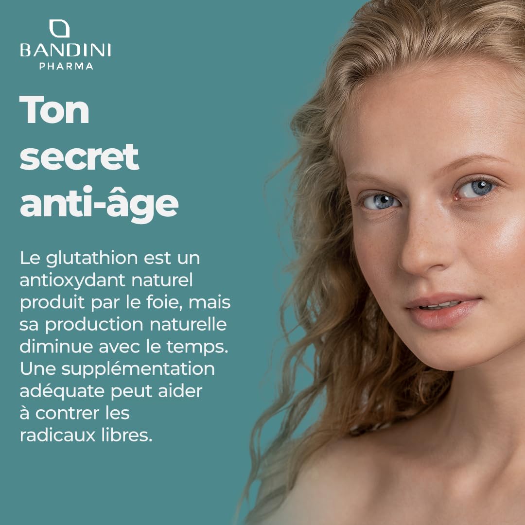 Compléments Alimentaires Bandini® Glutathion - 60 Gélules De 250 Mg L-Glutathion Setria, Antioxydant Puissant, Fabriqué En Italie