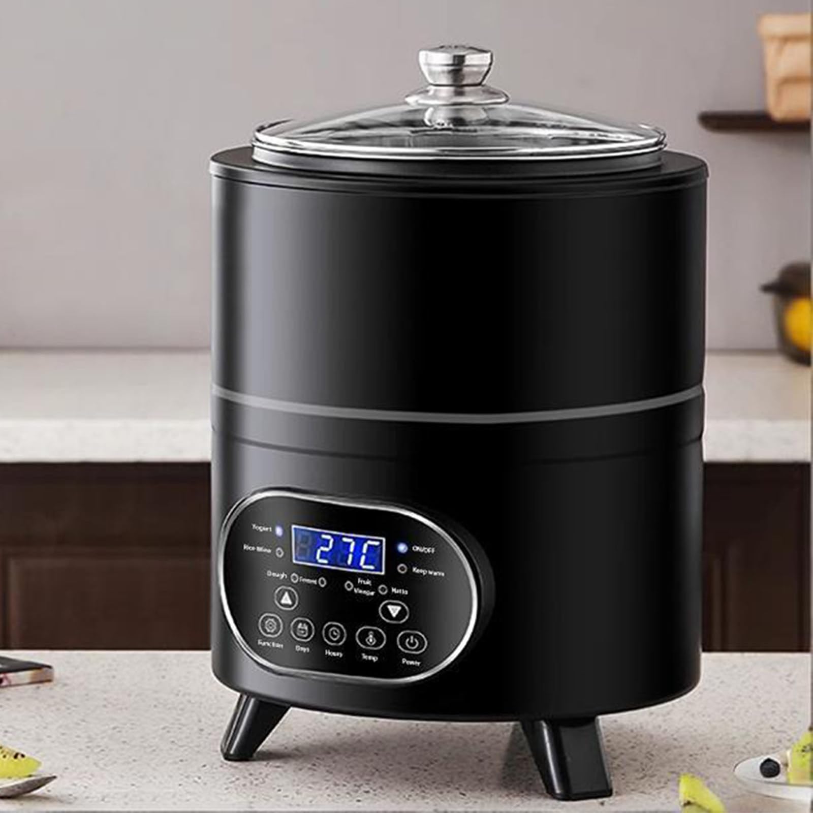 Automatic Digital Yogurt Maker,400w Automatic Fermentation Yogurt Maker Machine,Yogurt Maker &amp; Dough Fermentation Machine,Time and Temperature Control for Probiotic Yogurt,Cheese Black-8L