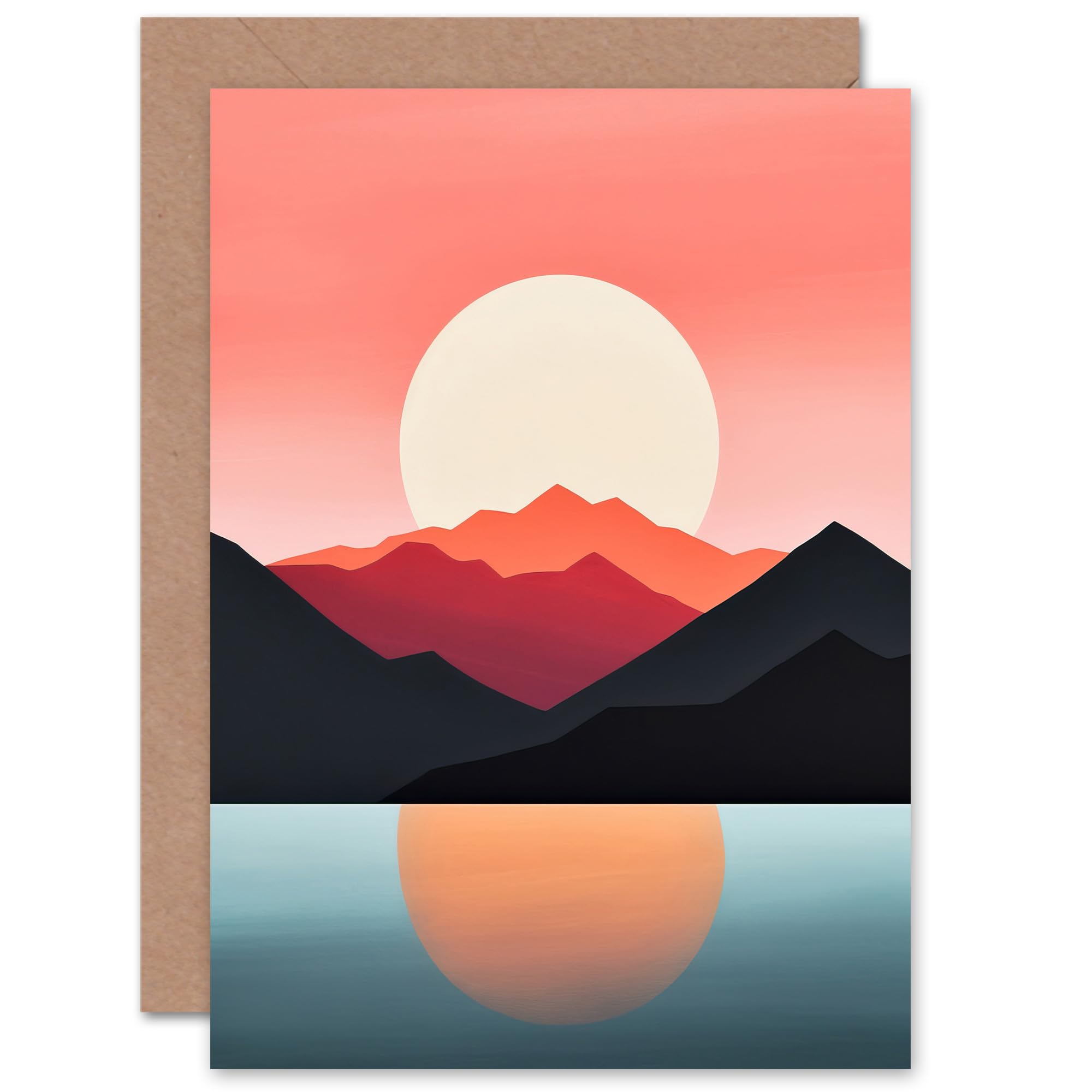 Artery8 Reflecting Sea at Sunrise for Him or Her Man Woman Birthday Thank You Get Well Soon Blank Art Greeting Card