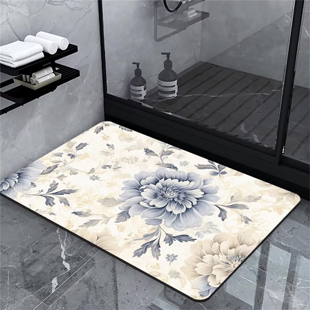 Badezimmerteppich Badteppich Groß 100x150cm Absorbierender Schnelltrocknend Badvorleger Badematten SaugfäHig Badematte Tradition Bath Bathroom Mat Teppich Badezimmer Matte Bad Teppich Gross A220