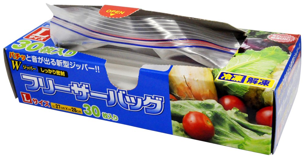 Amazon.co.jp: フリーザーバッグ Wジッパー タイプ Lサイズ W27