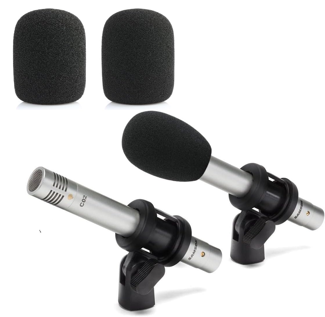 ZHHSUNY 2pcs Mic Foam Cover, Compatible with Samson C02 Behringer C-2 Pencil Condenser Microphone