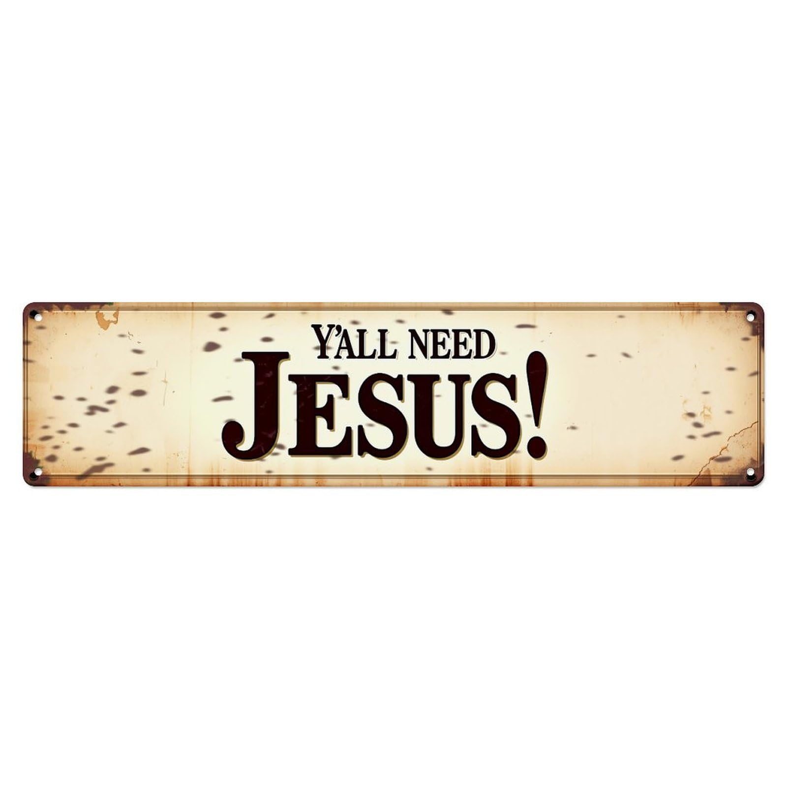 Yall Need Jesus Pattern Print Vintage Tin Sign Retro Metal Wall Decor Metal Poster, Home Bar Garage Farmhouse Cafe Wall Art Decoration 4x16Inch