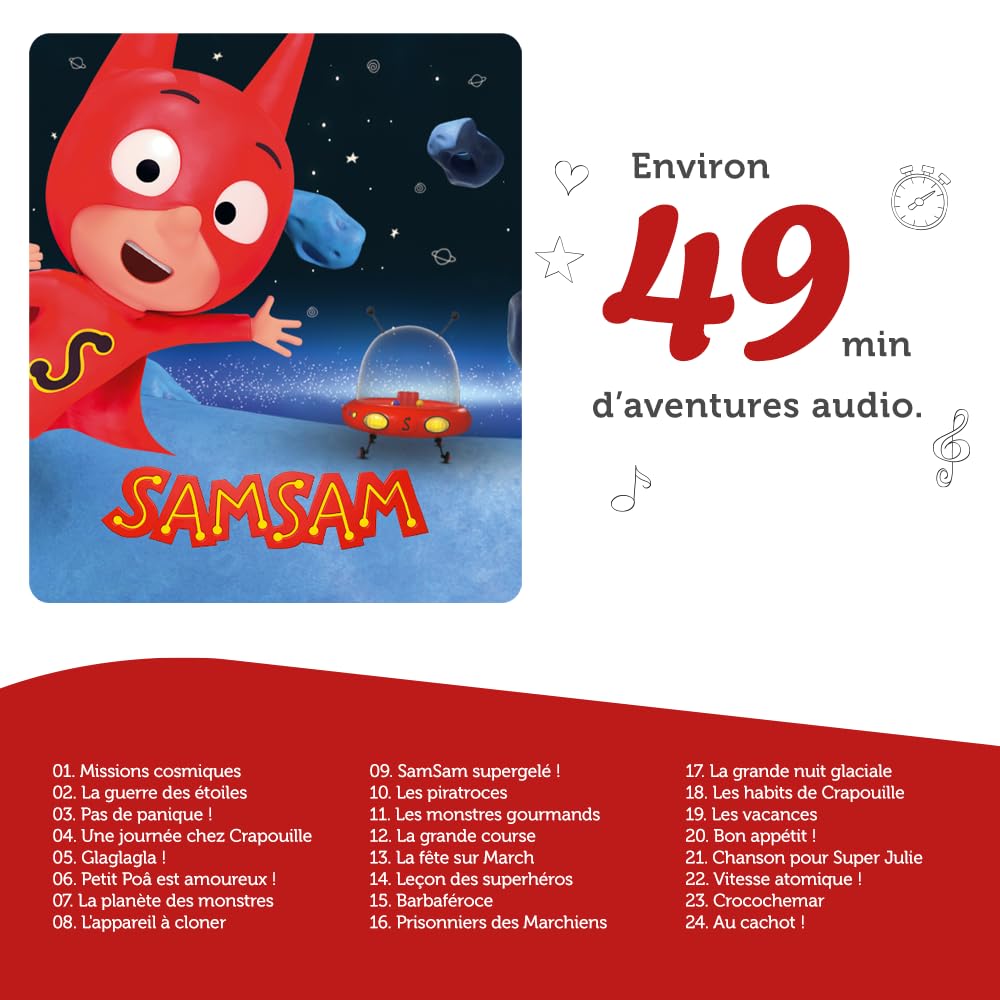 Tonies – Figurina SamSam Con 24 Avventure Audio (48 Min) Per Toniebox – Personaggio Dipinto A Mano, Storie Per Bambini 3+