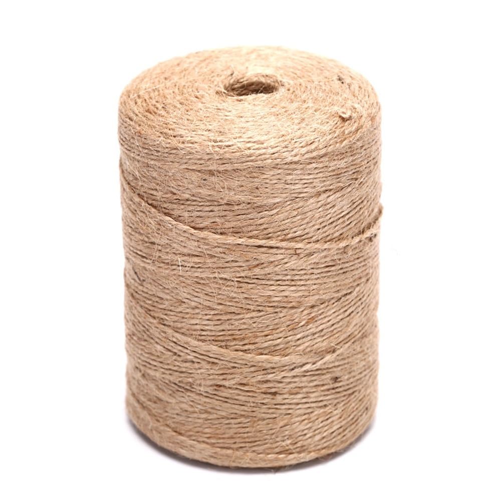 Shungong 2 Roll Natural Hemp Rope - 100m/200m Twisted Jute Twine For DIY Crafts, Gift Wrapping, And Decor(200m)