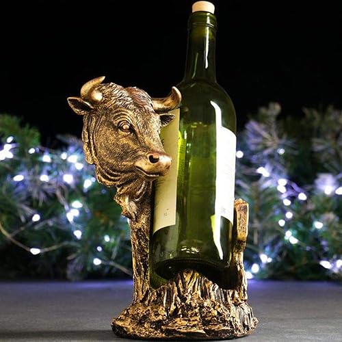 Soporte para vino de toro, decoración de encimera de cocina, estante de vino, los mejores accesorios de vino, regalos de vino, decoración de vaca,