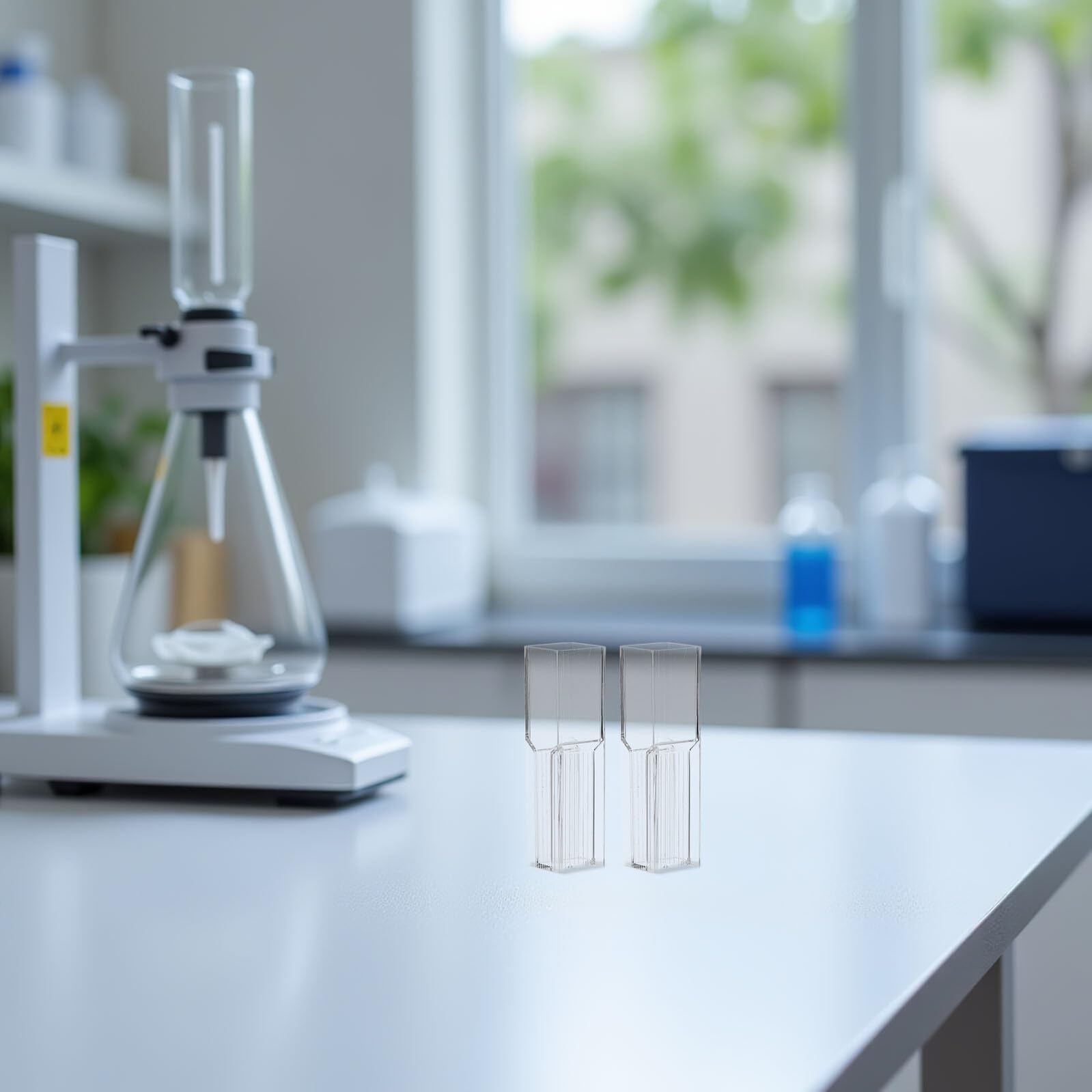PRETYZOOM 100 Stück 1,5 ml Quadratische Kunststoff Küvetten mit Vier Optischen Fenstern Transparente Labor Küvetten für Kolorimetrische Analyse und Chemische Experimente