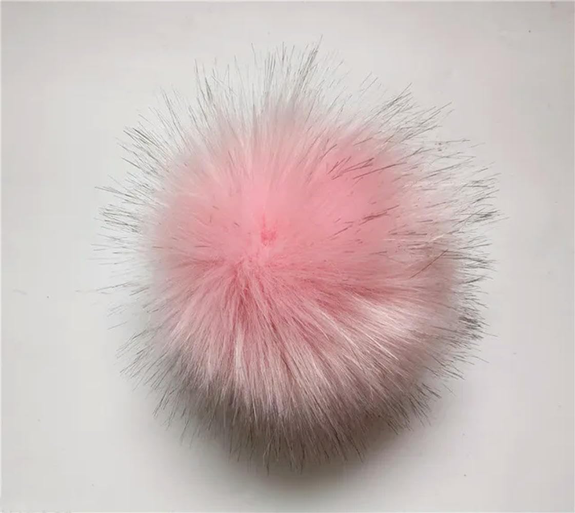 10-12cm Pink Polyester Fur pom poms for Knitted Hats Skullies Artificial Fur Ball Pompoms Clothes Accessories