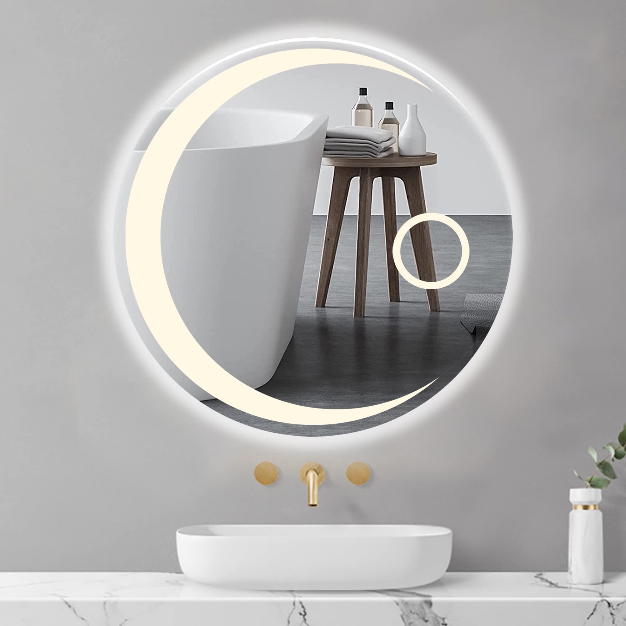 Miroir mural éclairé LED rond pour sublimer la décoration de votre entrée
