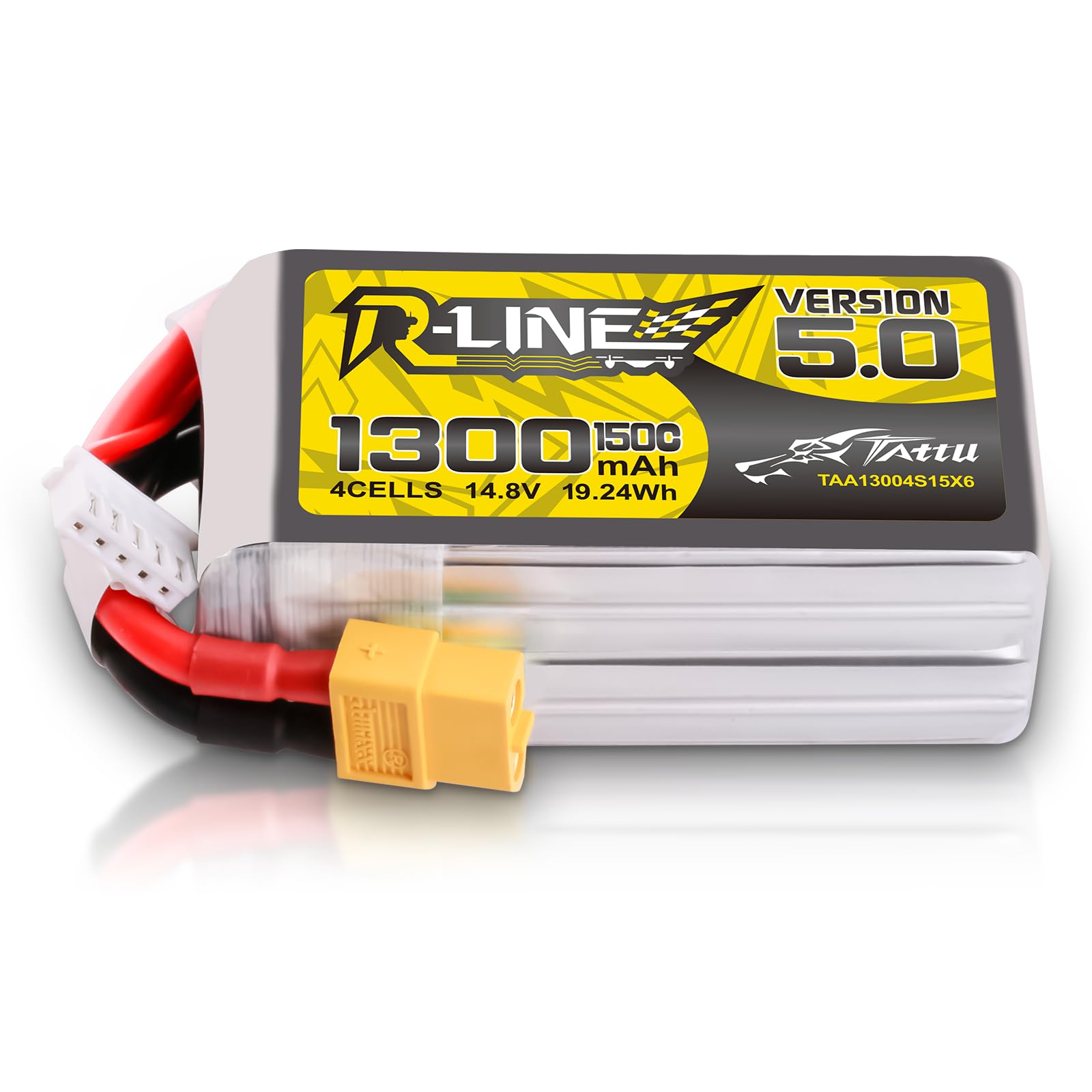 TATTUR-Line Version 5.0 4S Lipo Battery 14.8V 150C 1300mAh Lipo Battery Pack with XT60 Plug