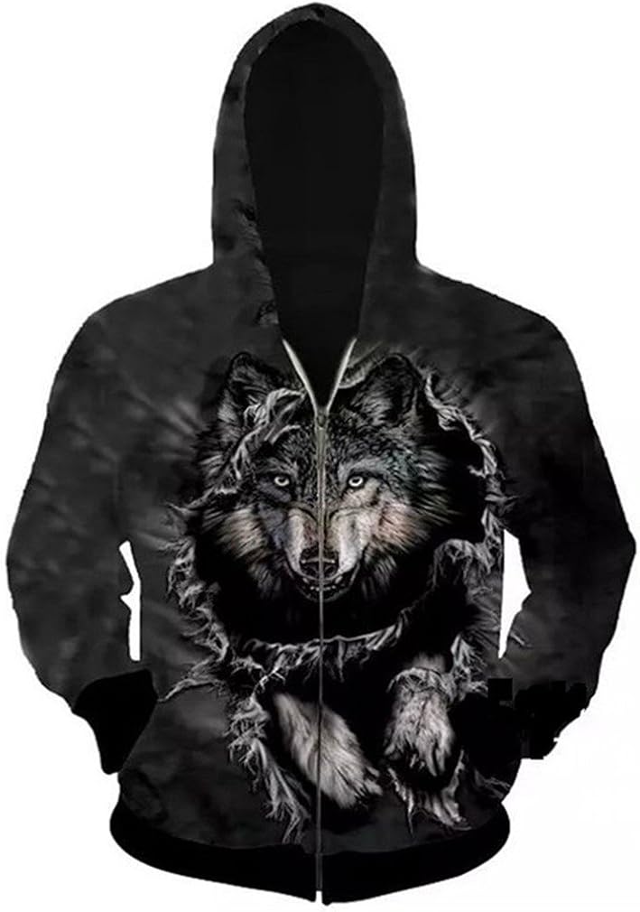 wolf zipper hoodie
