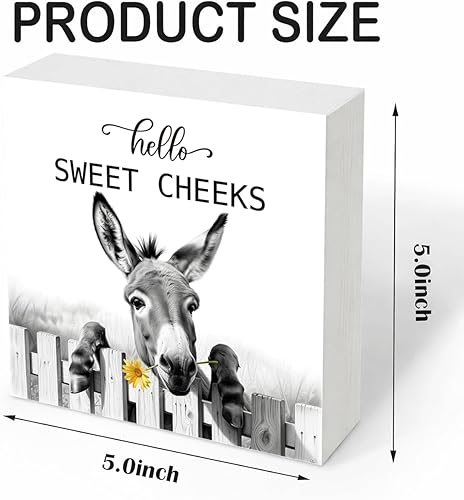 Miniatura 2 de Letrero decorativo con texto en inglés «Hello Sweet Cheeks», divertida decoración de baño para el hogar, hogar, baño, estante de baño, decoración de