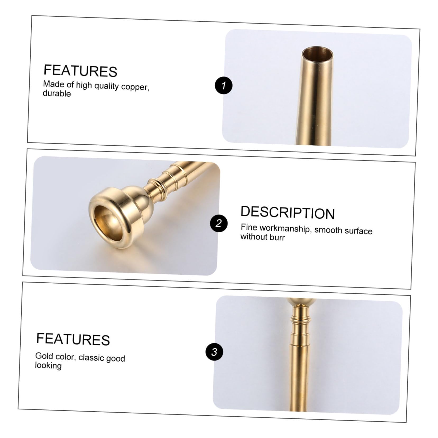 GOOHOCHY Trumpet Mouthpiece Replacement Accessory Compatible with Bach King Smooth Finish present for Music Lovers Durable and Wear Resistant Design