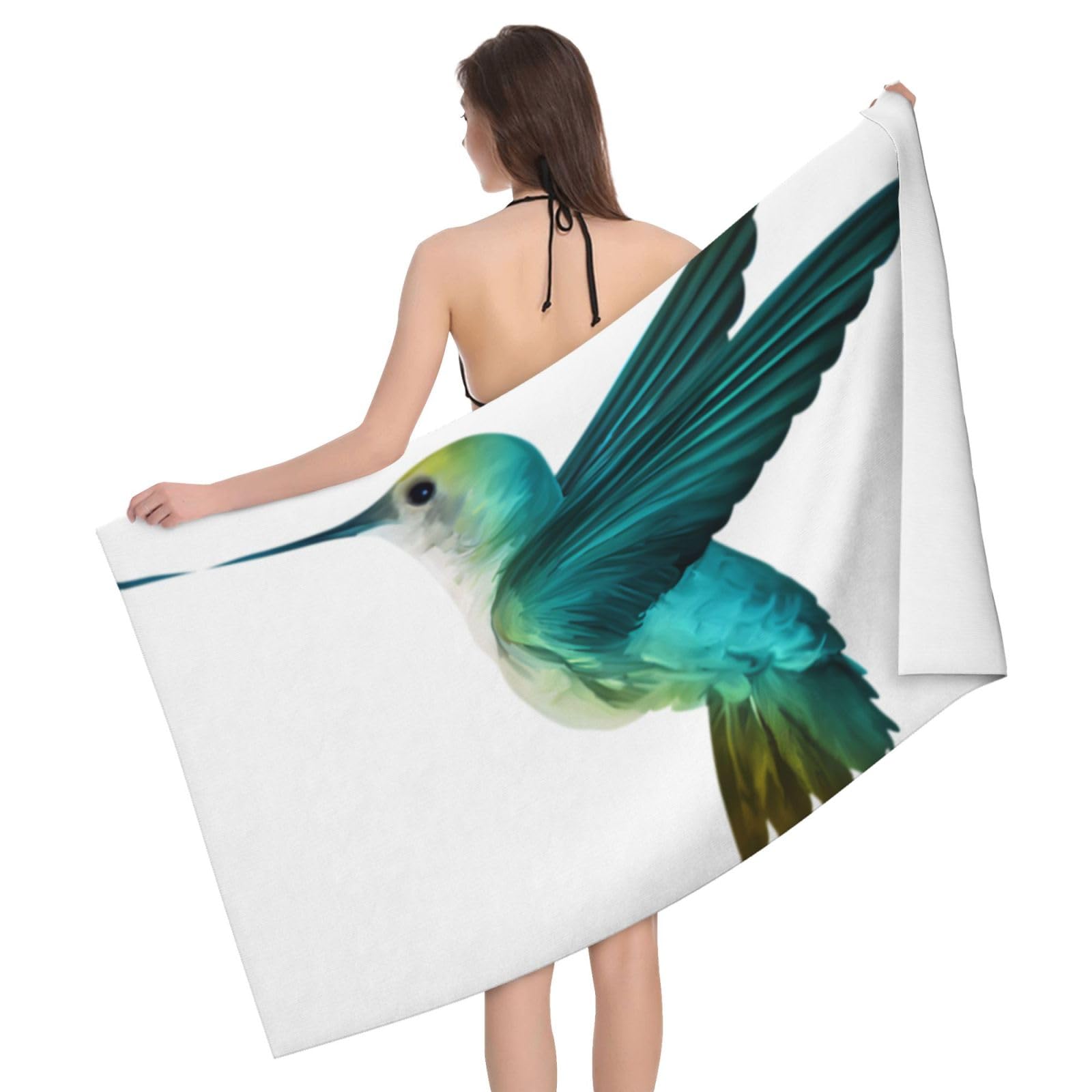 QAZWZML Home microfiber Hummingbird prints bath towels for travel, beach, and bathroom use. Highly absorbent and soft pool towels for men and women, quick drying