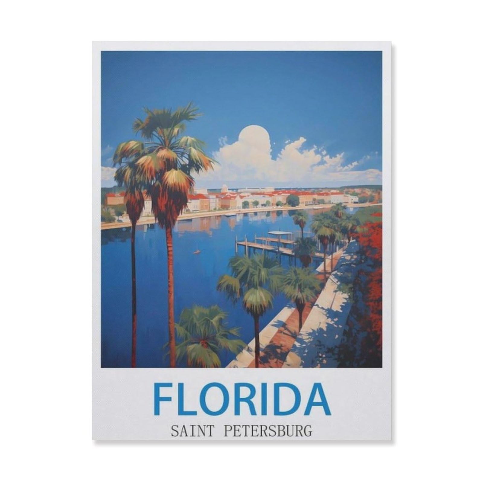 Tin Sign，Saint Petersburg Florida，Retro Plaque Vintage Iron Painting Decor Funny Hanging Crafts for Office Bedroom Living Room Club(30x40cm）12x16 inch-EG81