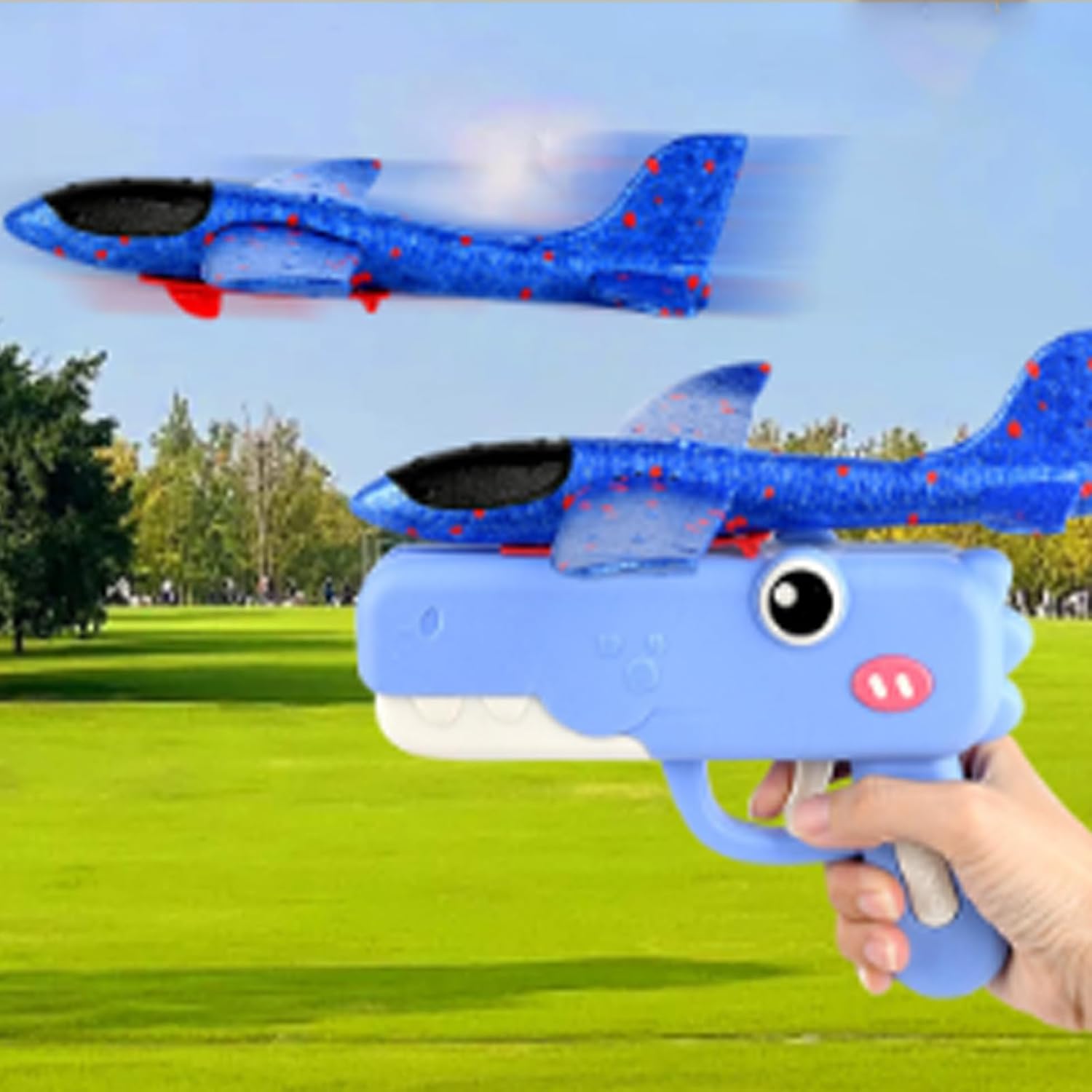 Catapult Gun Aircraft Dinosaur- Boxed Version, 2026 New 8 Foam Glider Plane Catapult Toy, Cute Lightweight Easy Launch Flying Aircraft Set, Outdoor Flying Aircrafts Fun (3-Mix)